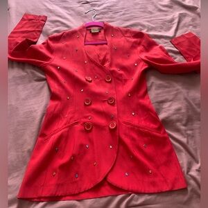 Stylish Red Jeweled blazer